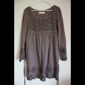 A'reve Long-Sleeve Lace Detailed Dress